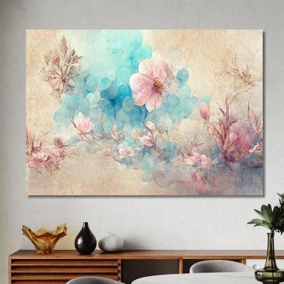 Watercolor Style Pink Flowers Painting Modern Abstract Flowers Painting flp22 canvas print 