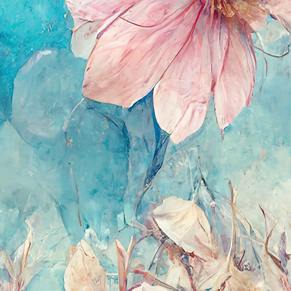 Watercolor Style Pink Flowers Painting Modern Abstract Flowers Painting flp22 canvas print