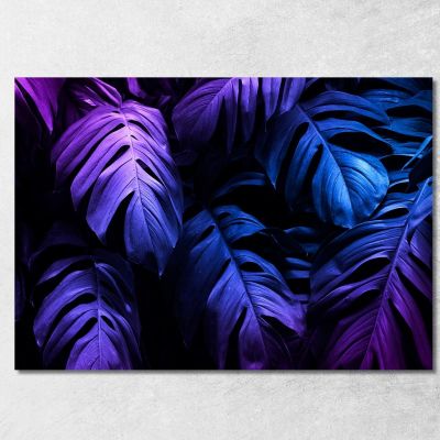 Modern Painting Tropical Leaves Neon Modern Painting Abstract Flowers flp30 canvas print 