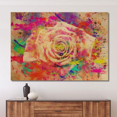 Abstract Multicolored Rose Painting Modern Abstract Flowers Painting flp37 canvas print 