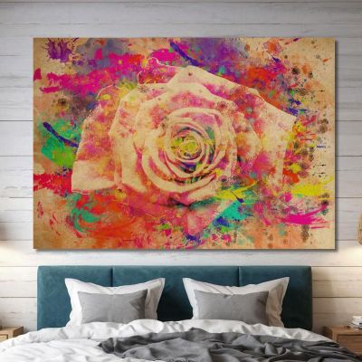 Abstract Multicolored Rose Painting Modern Abstract Flowers Painting flp37 canvas print 