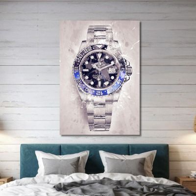Modern Watch Painting Rolex Classic Gmt Batman rlx6 canvas print 