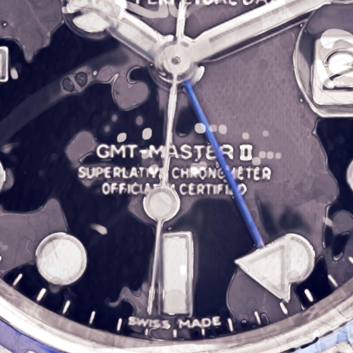 Modern Watch Painting Rolex Classic Gmt Batman rlx6 canvas print