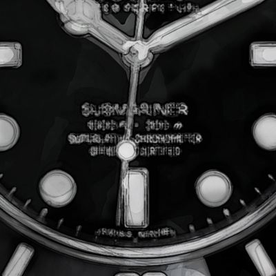 Modern Watch Painting Rolex Submariner Black And White Explosion rlx24 canvas print