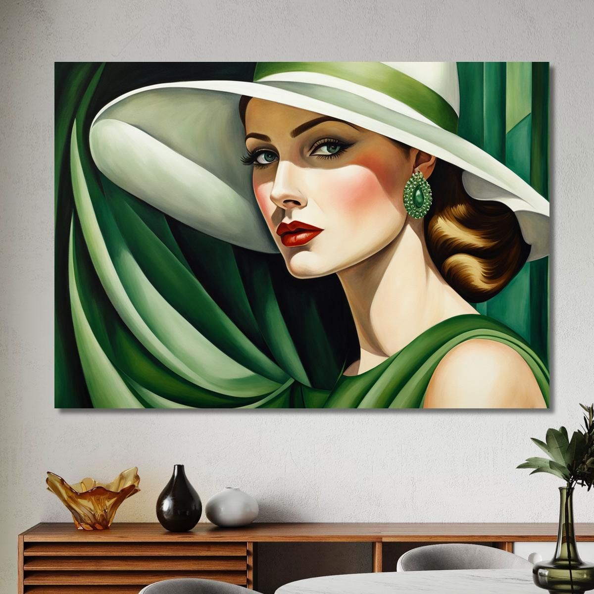 Lady In Green Silk Style Tamara de Lempicka ilmt5 canvas print 