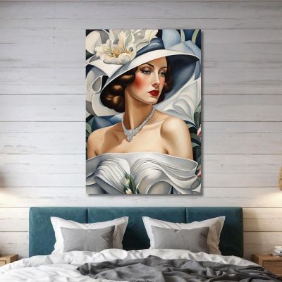 Portrait Of A Woman In White Style Tamara de Lempicka ilmt12 canvas print 