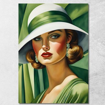 Young Green Girl Reinterpretation Tamara de Lempicka ilmt26 canvas print 