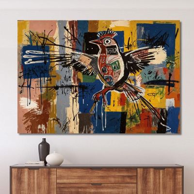 Abstract Flight Inspired By Jean-Michel Basquiat ibsq3 canvas print 