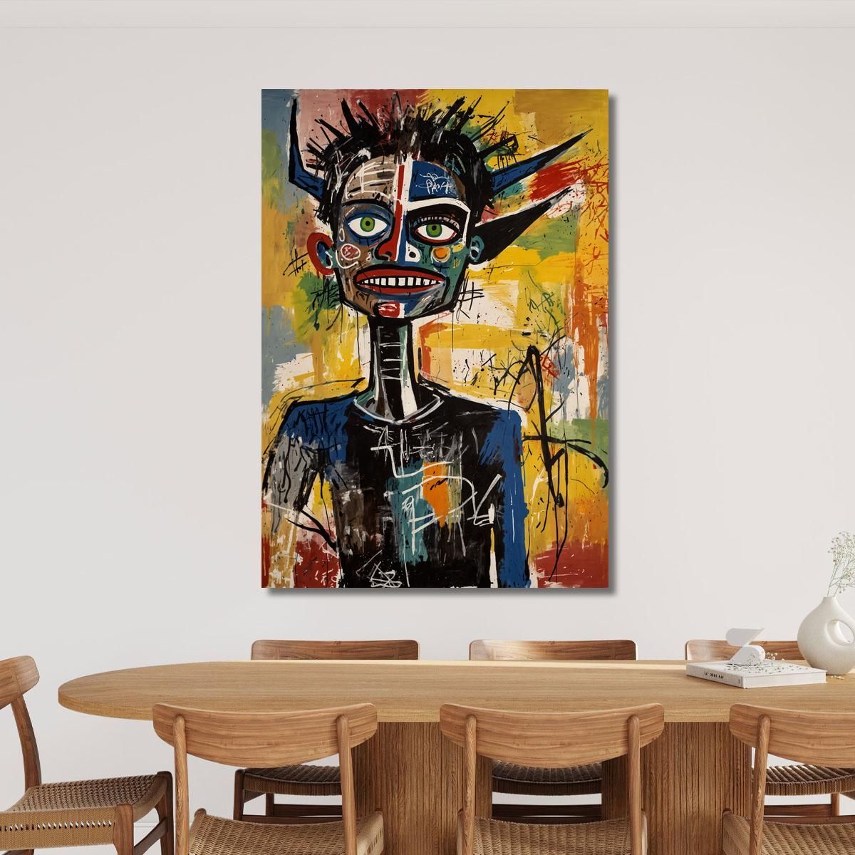 Fragmented Identity In Chaos Reinterpretation Jean-Michel Basquiat ibsq14 canvas print 