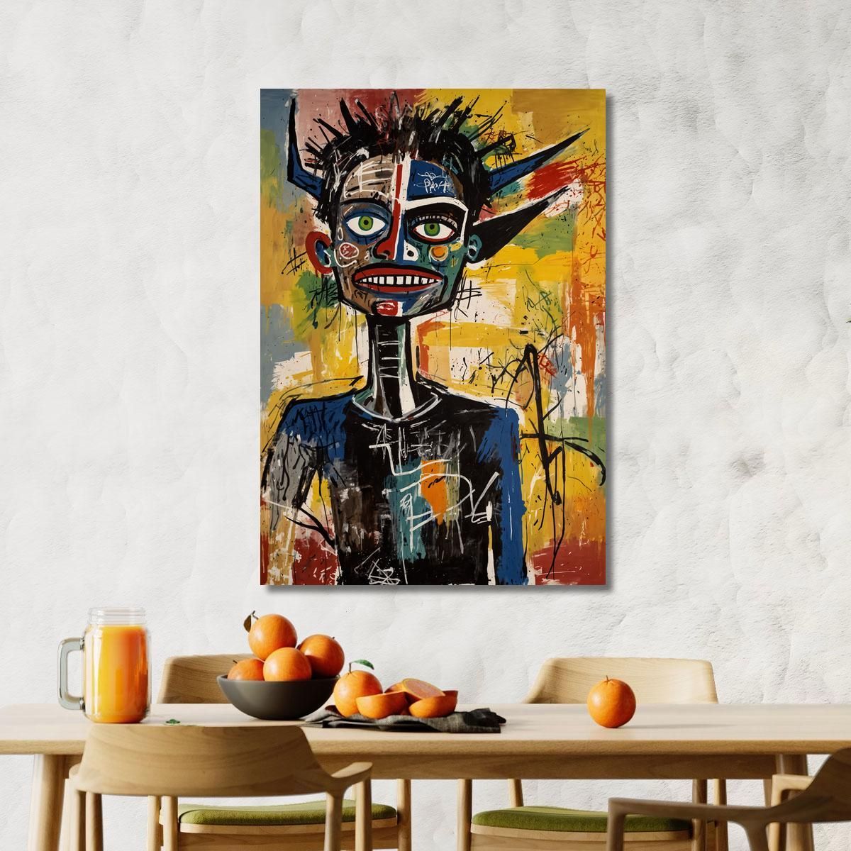 Fragmented Identity In Chaos Reinterpretation Jean-Michel Basquiat ibsq14 canvas print 