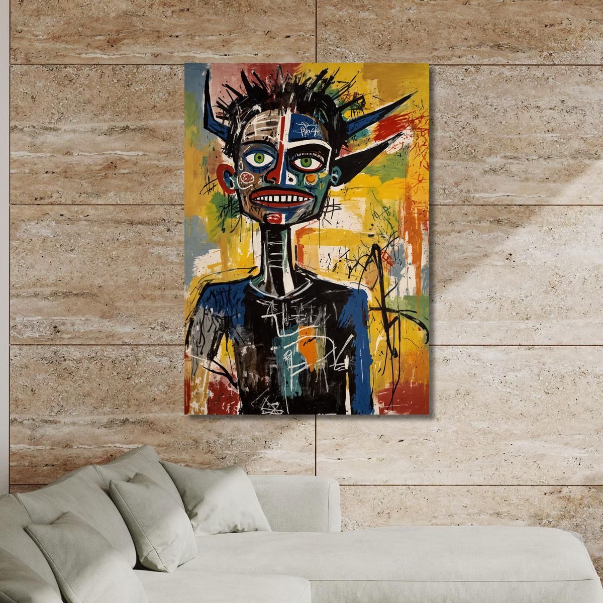 Fragmented Identity In Chaos Reinterpretation Jean-Michel Basquiat ibsq14 canvas print 