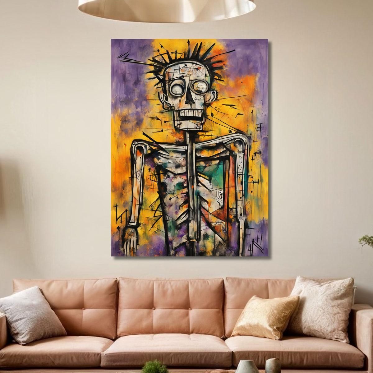Skeletal King Style Jean-Michel Basquiat ibsq22 canvas print 