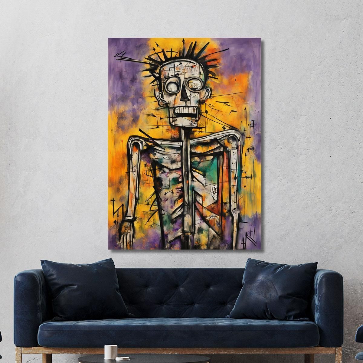 Skeletal King Style Jean-Michel Basquiat ibsq22 canvas print 