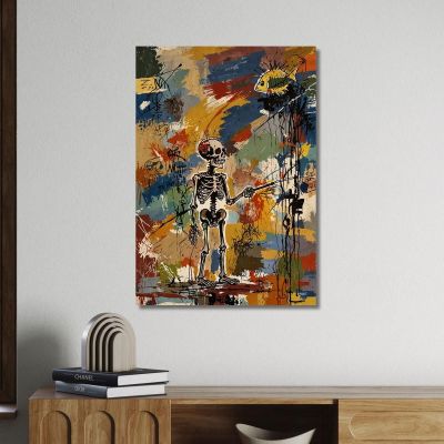 Skeleton'S Bargain Inspired By Jean-Michel Basquiat ibsq24 canvas print 