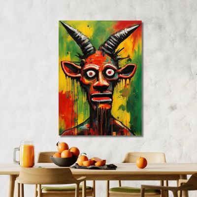 The Goat'S Gaze Inspired By Jean-Michel Basquiat ibsq27 canvas print 