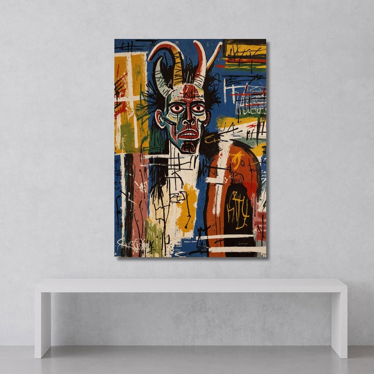 Tormented Soul Inspired By Jean-Michel Basquiat ibsq33 canvas print 