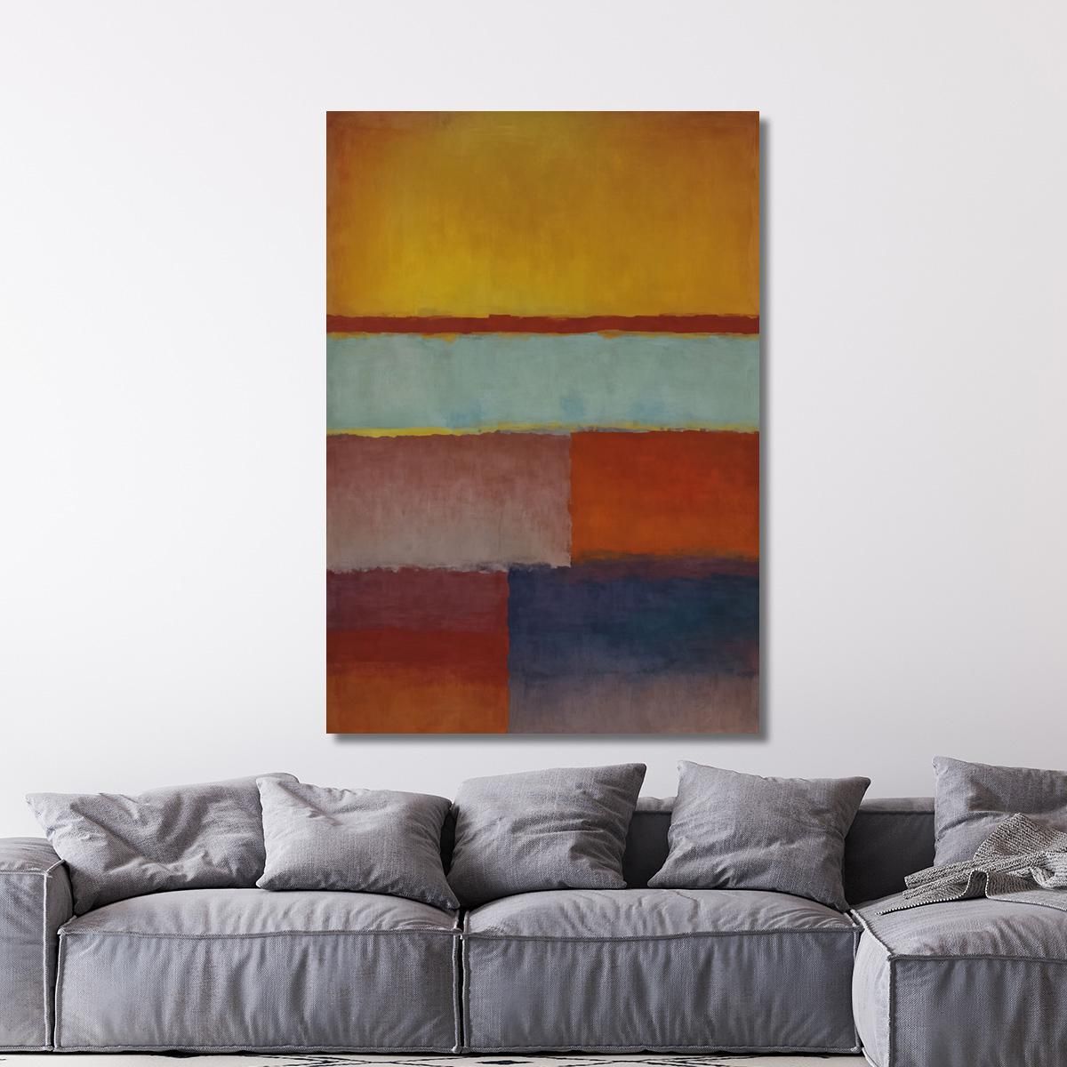 Ochre Cyan Deep Red And Blue Reinterpretation Mark Rothko irhk14 canvas print 