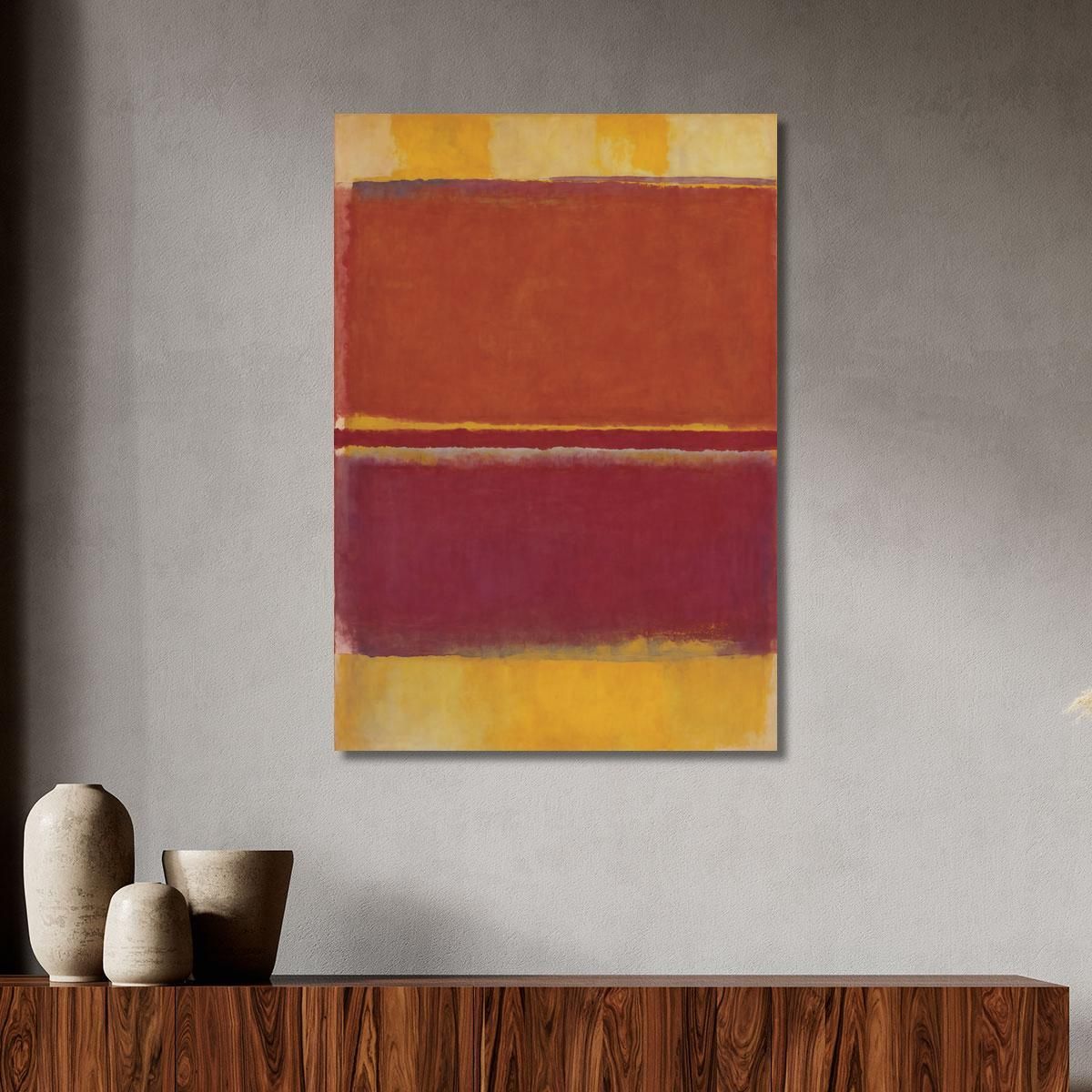 Red Burgundy And Yellow Inspired By Mark Rothko irhk15 canvas print 