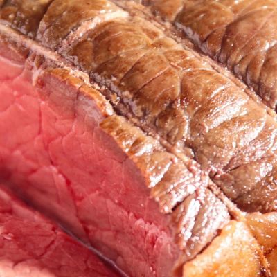 Modern Painting Roast Beef On Cutting Board foo3 canvas print