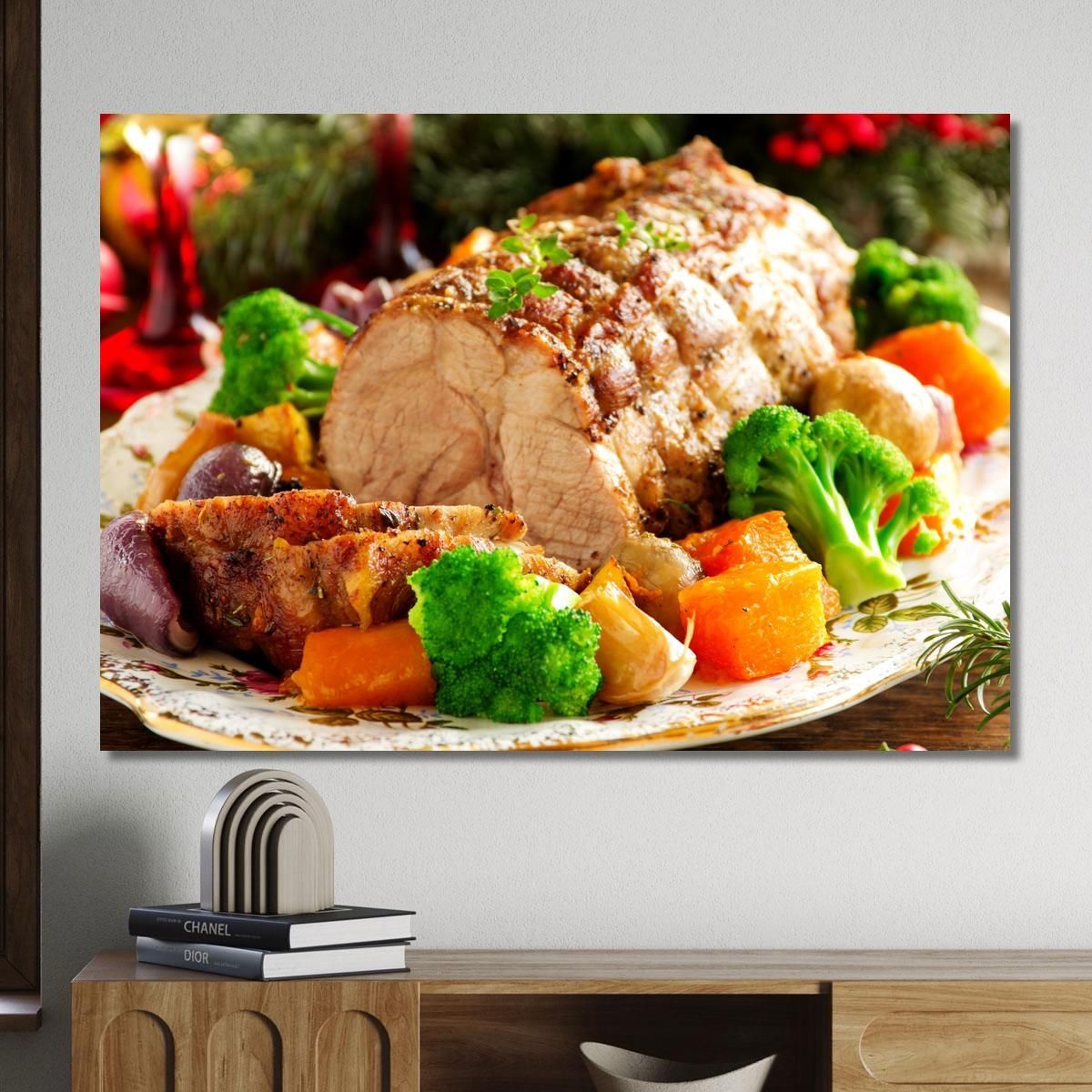 Modern Painting Succulent Roast With Baked Vegetables foo4 canvas print 