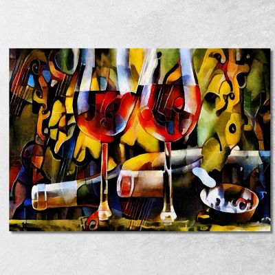 Modern Painting Art And Wine A Perfect Combination foo5 canvas print 