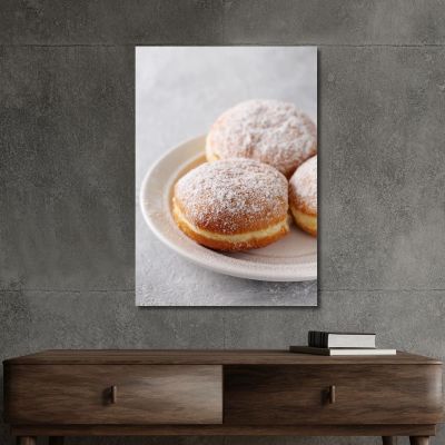 Modern Painting Sugared Bomboloni On White Plate foo6 canvas print 