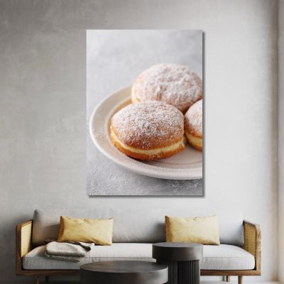 Modern Painting Sugared Bomboloni On White Plate foo6 canvas print 