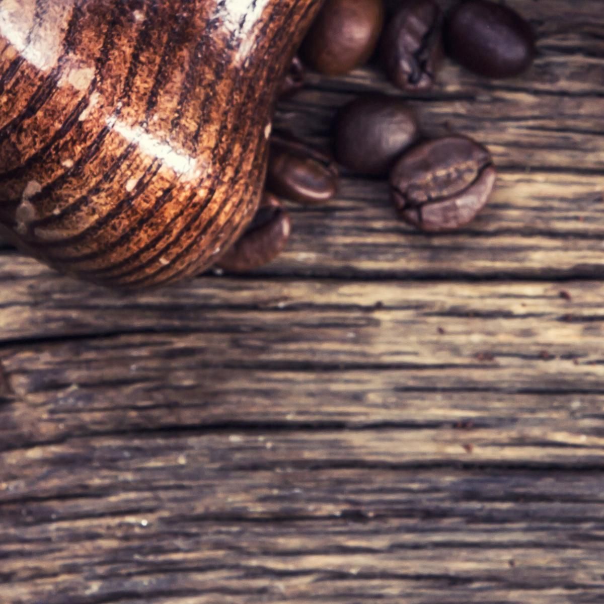 Modern Painting Ground Coffee On Rustic Wood foo13 canvas print