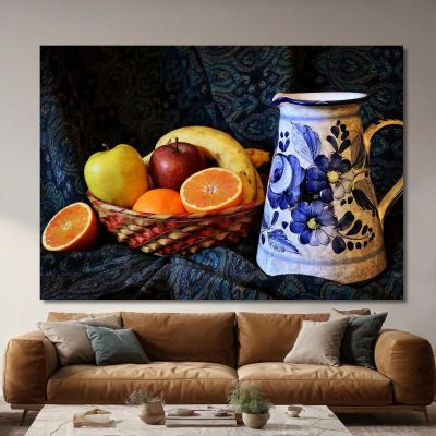 Modern Painting Fruit Basket foo21 canvas print 