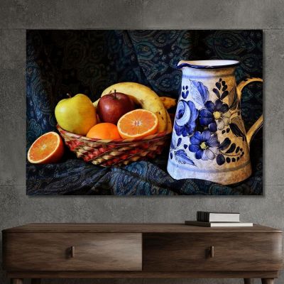 Modern Painting Fruit Basket foo21 canvas print 