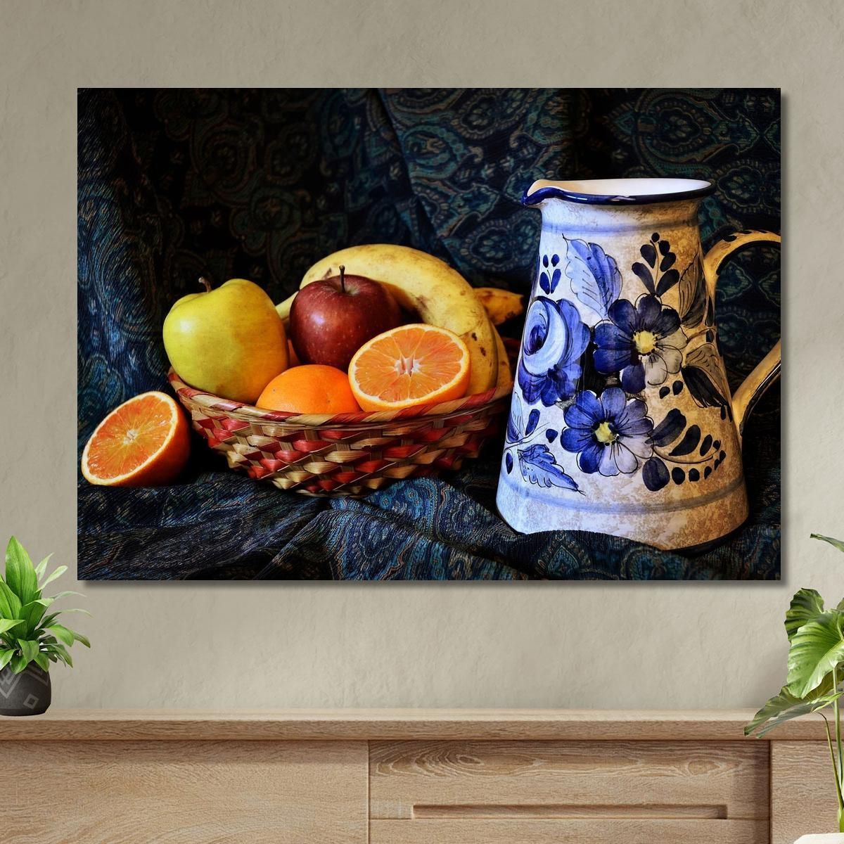 Modern Painting Fruit Basket foo21 canvas print 
