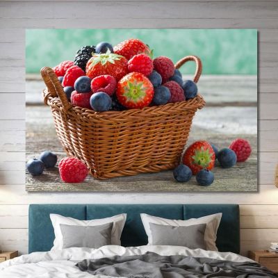 Modern Painting Basket Of Fresh Berries foo22 canvas print 