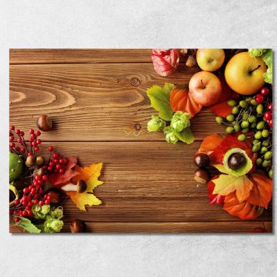 Modern Painting Autumn Composition With Apples And Berries foo36 canvas print 