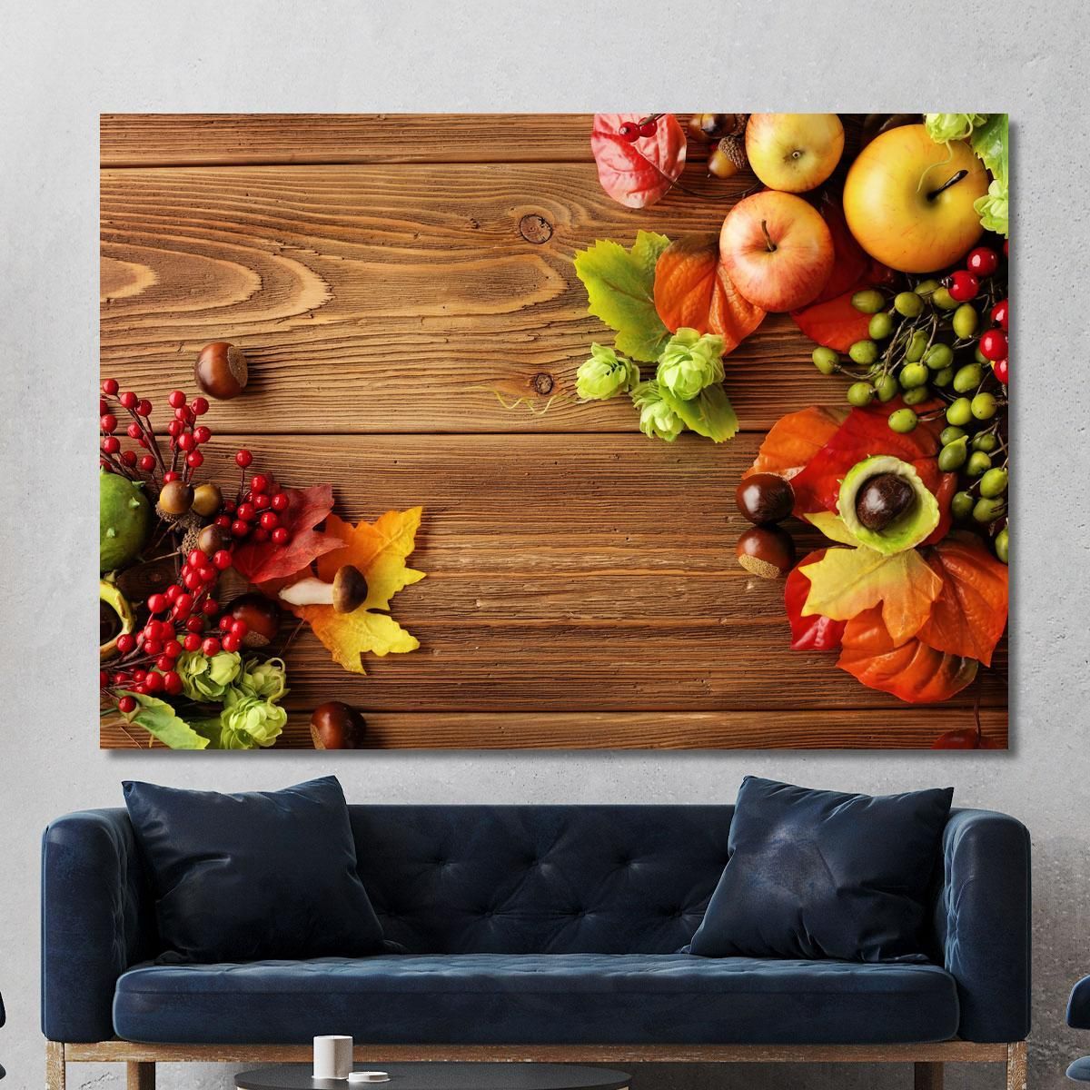 Modern Painting Autumn Composition With Apples And Berries foo36 canvas print 