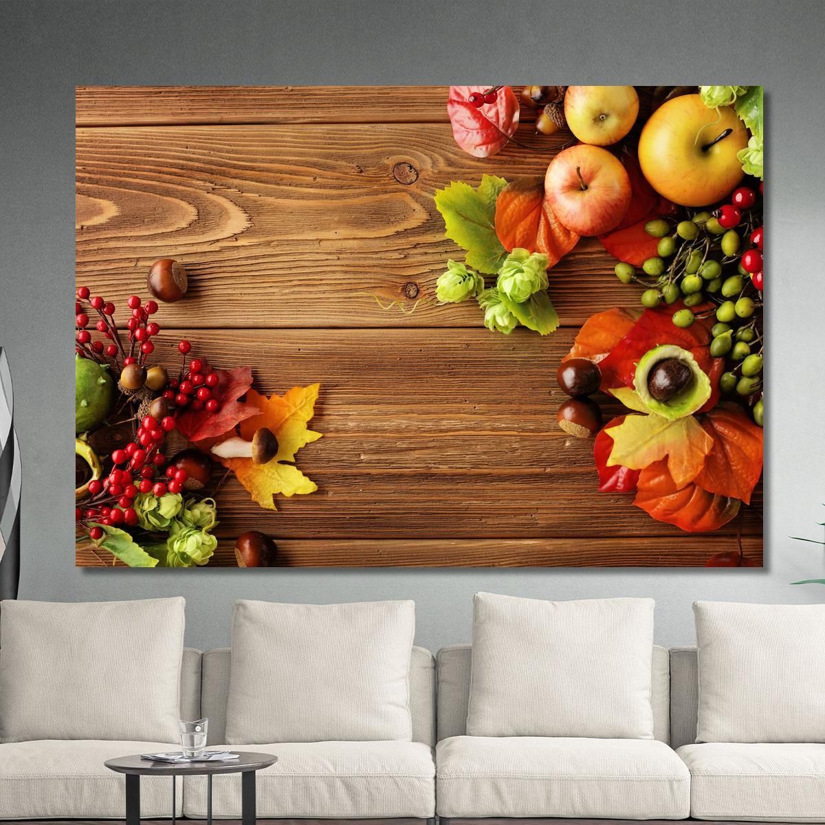 Modern Painting Autumn Composition With Apples And Berries foo36 canvas print 