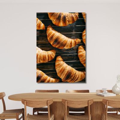 Modern Painting Golden Croissants On Cooling Rack foo47 canvas print 