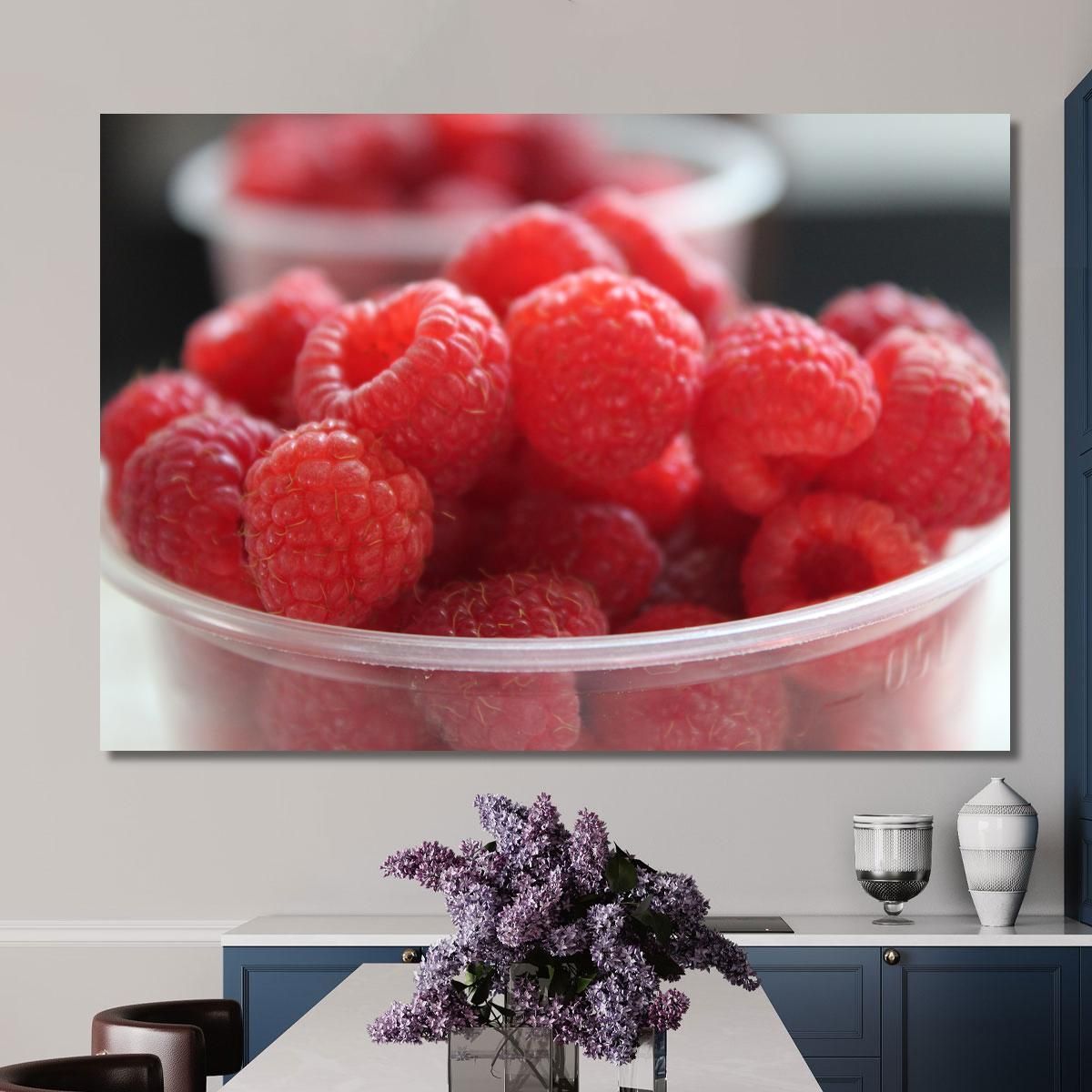 Modern Painting Fresh Raspberries foo75 canvas print 