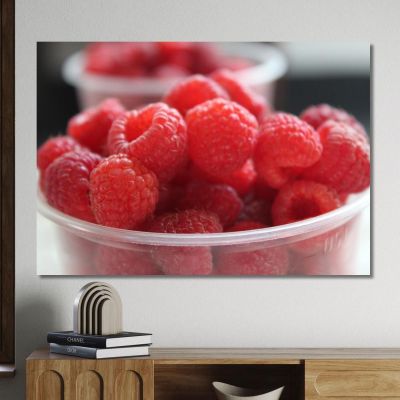Modern Painting Fresh Raspberries foo75 canvas print 