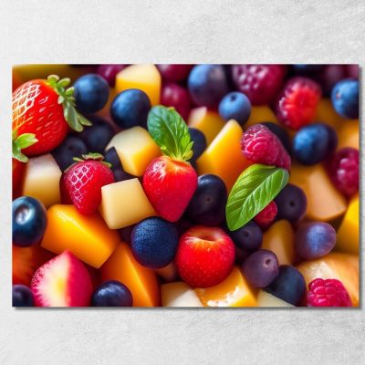 Modern Painting Fruit And Cheese Salad foo78 canvas print 