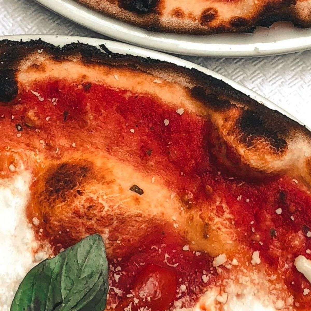 Modern Painting Pizza Margherita With Basil And Cherry Tomatoes foo93 canvas print