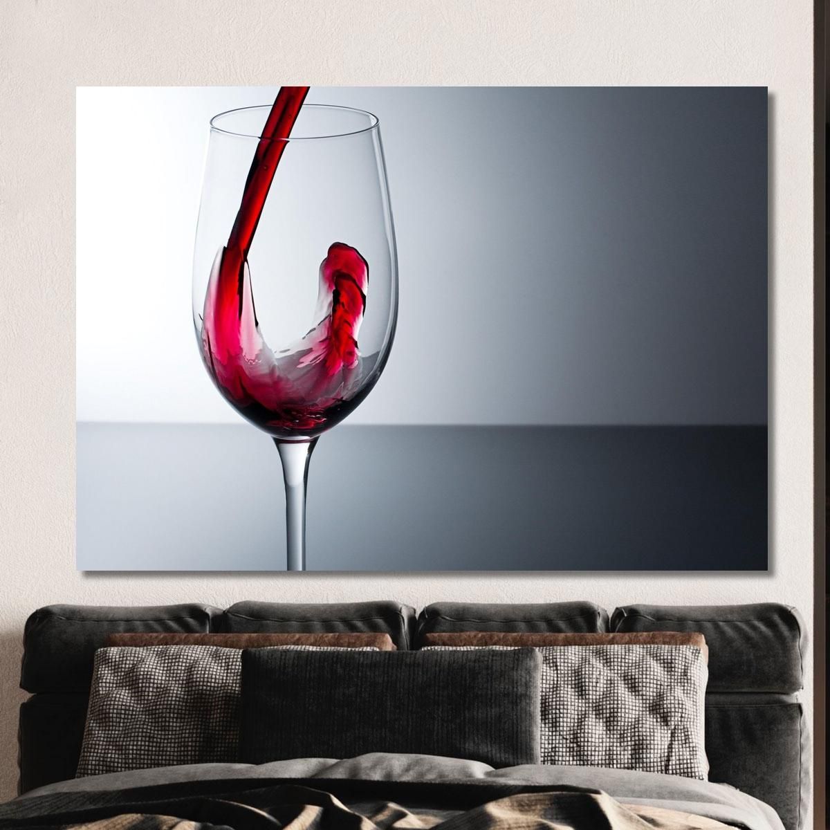 Modern Painting Red Wine Being Poured Into A Glass On A Light Background foo120 canvas print 