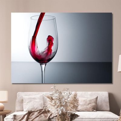 Modern Painting Red Wine Being Poured Into A Glass On A Light Background foo120 canvas print 
