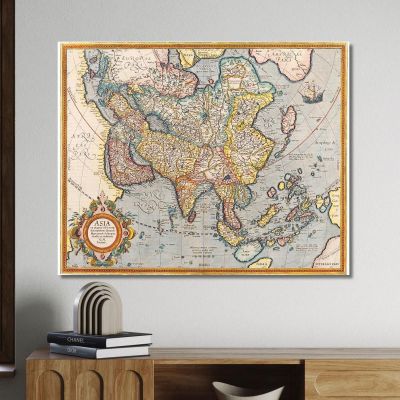 Painting Ancient Map Of Asia With 17Th-Century Cartographic Style map12 canvas print 