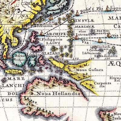 Painting Ancient World Map With Ships And Historical Exploration Routes map17 canvas print