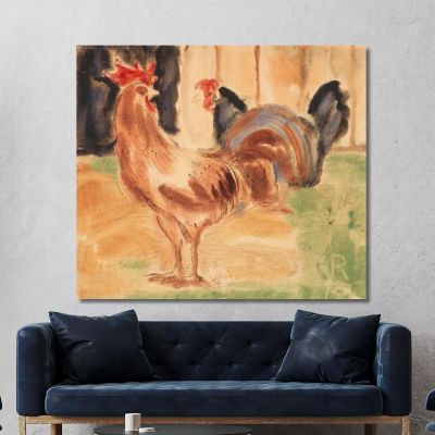 Rooster And Hen Christian Rohlfs cro35 canvas print 