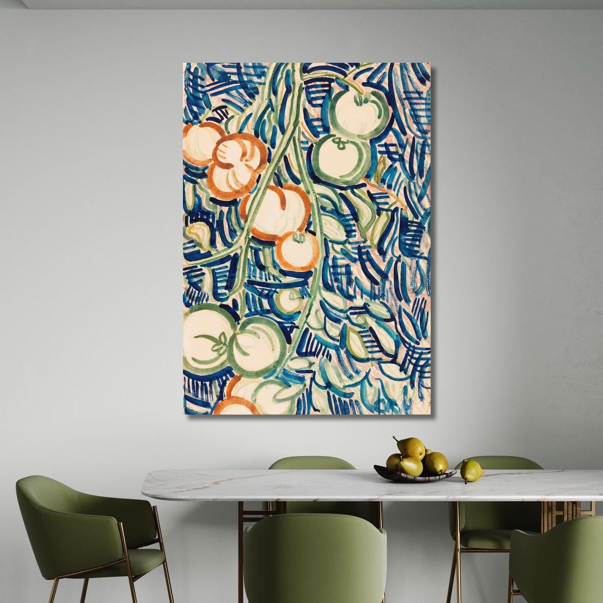 Hanging Branch With Red And Green Tomatoes Christian Rohlfs cro40 canvas print 