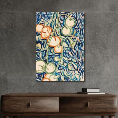 Hanging Branch With Red And Green Tomatoes Christian Rohlfs cro40 canvas print 