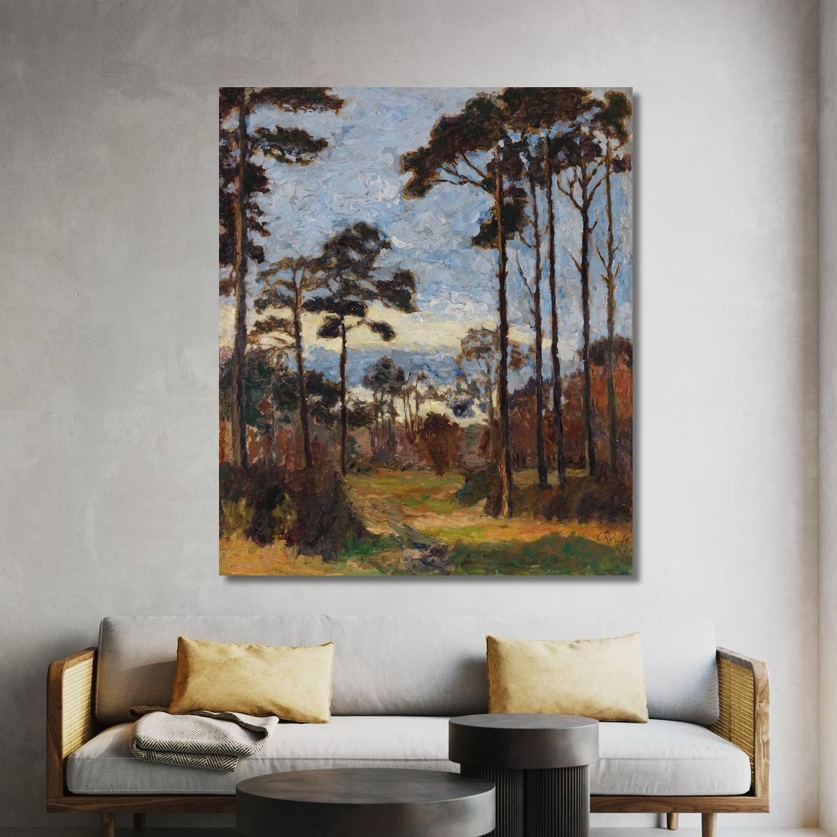 Pine Trees On Ettersberg Christian Rohlfs cro45 canvas print 