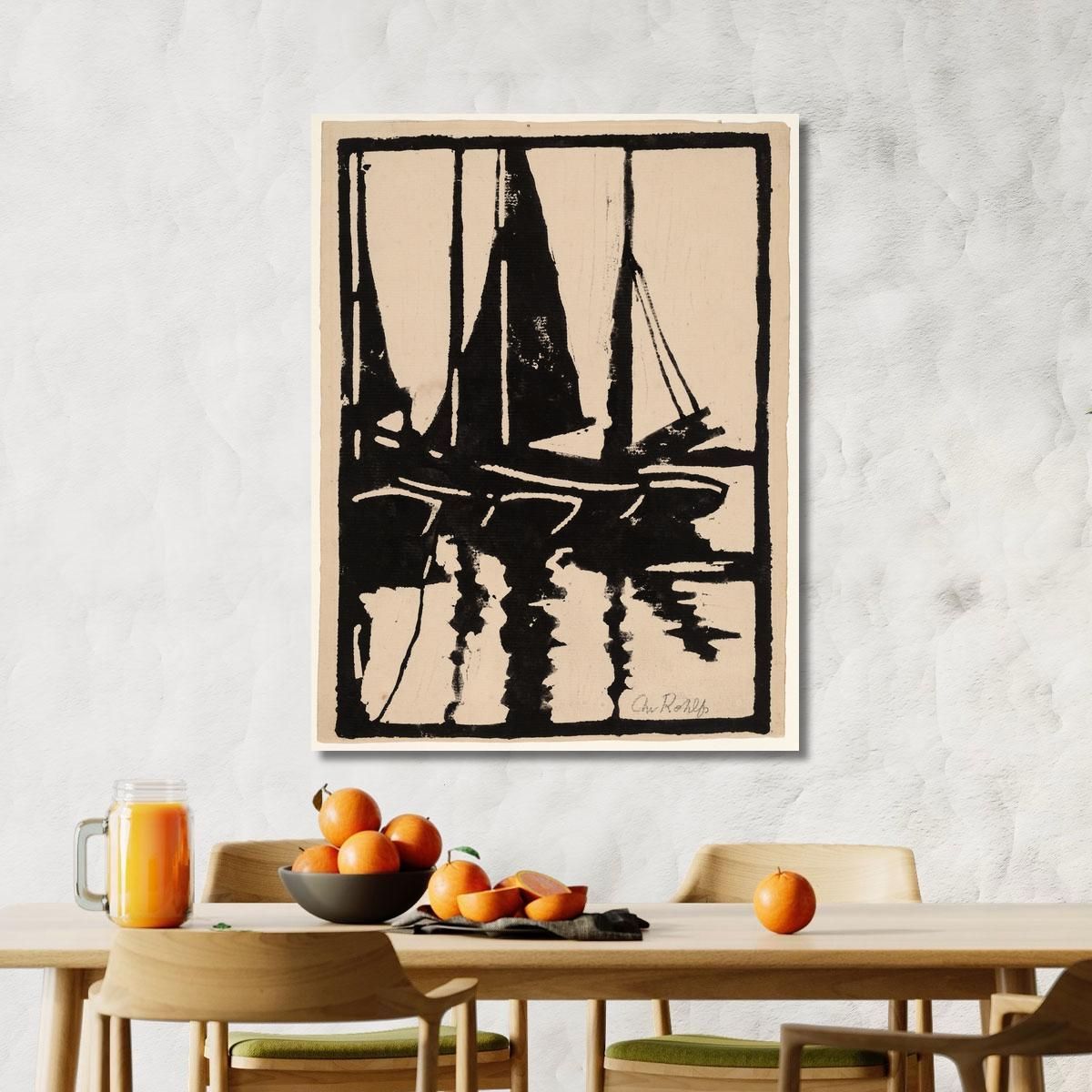 Sailboats In The Harbor Christian Rohlfs cro68 canvas print 