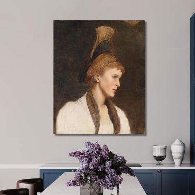 Woman In Profile With Gold Cap Eduard Veith evt8 canvas print 